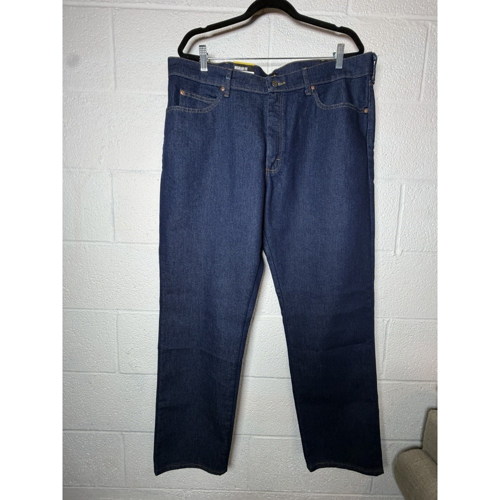 Lee Regular Fit Straight Leg Jeans Mens 40x32 Dark Wash Indigo Stretch NWT